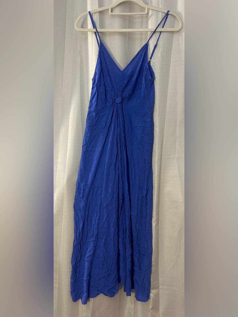PROMESA Cobalt Blue Textured Twist Front Cami Maxi Dress